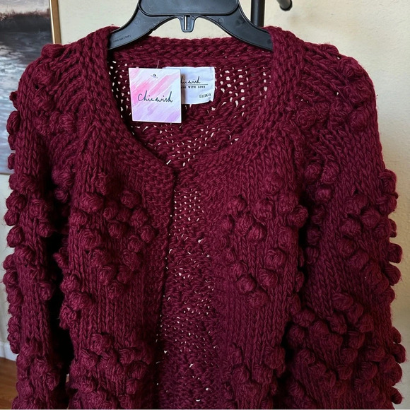 Chicwish Kinit Your Love Heart Yarn Ball Chunky‎ Hand Knit Cardigan - Picture 10 of 10